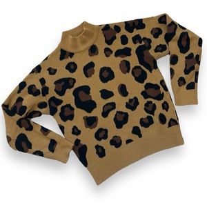 Who What Wear Tan Leopard Print Sweater size